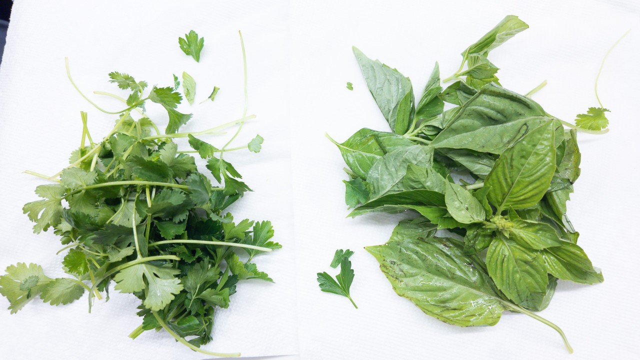 fresh parsley and basil